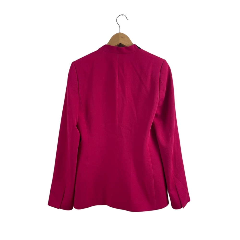 Zara Woman Studio Pink Blue Satin Lapel Women’s 100% Wool Blazer Jacket Sz XS - Picture 5 of 11